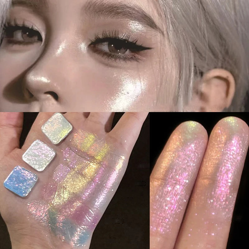 Diamond Monochrome Highlighter Contouring Palette Fine Flash Brighten Eyeshadow Orange Silver Natural Eye Shadow Makeup Cosmetic Qme