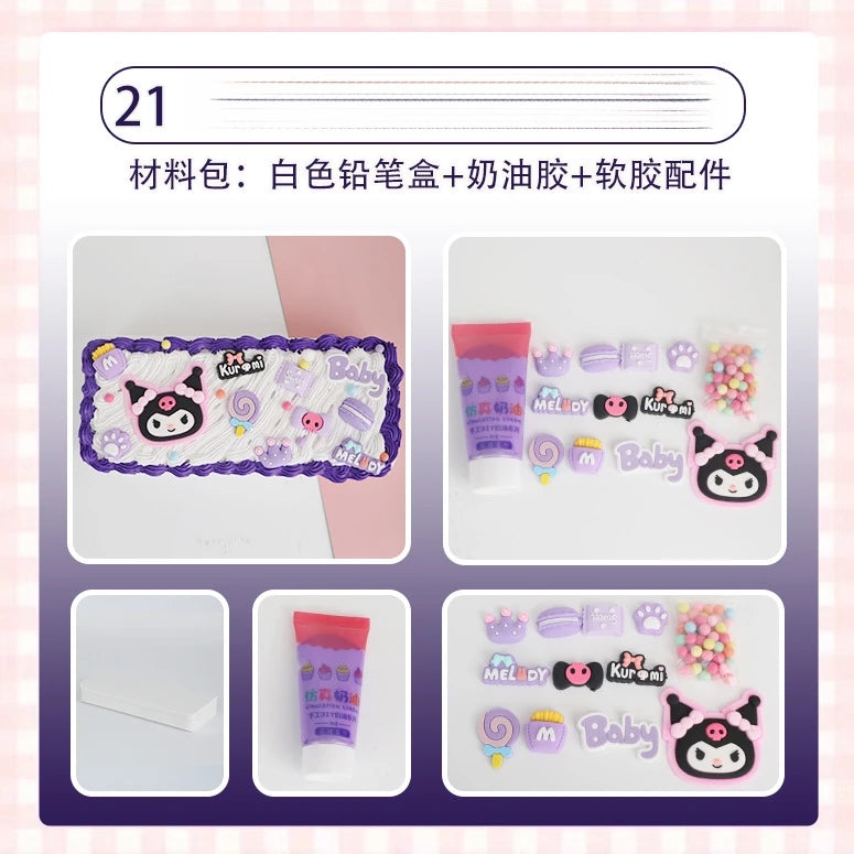 Hello Kitty DIY Pencil Case Student Craft Cream Glue Creative Qme 20