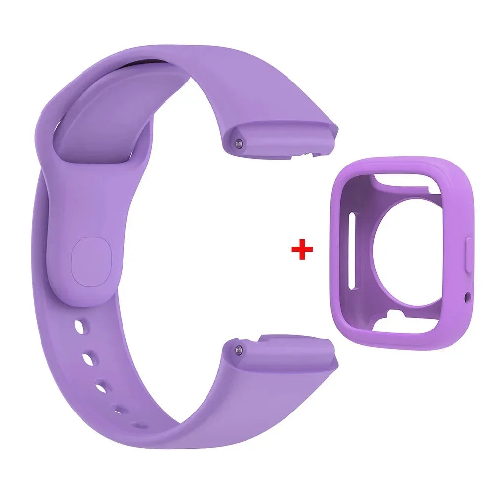 Silicone Strap For Redmi Watch 3 Active/Lite Bracelet Watchband + Protective Case Shell Qme