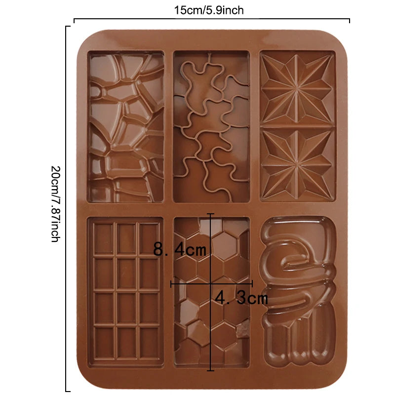 ^6 Grids Silicone Mini Rectangular Chocolate Mold Ice Plate Mousse Cake Decoration Baking Mold Biscuit Jelly Candy Tools DIY Qme