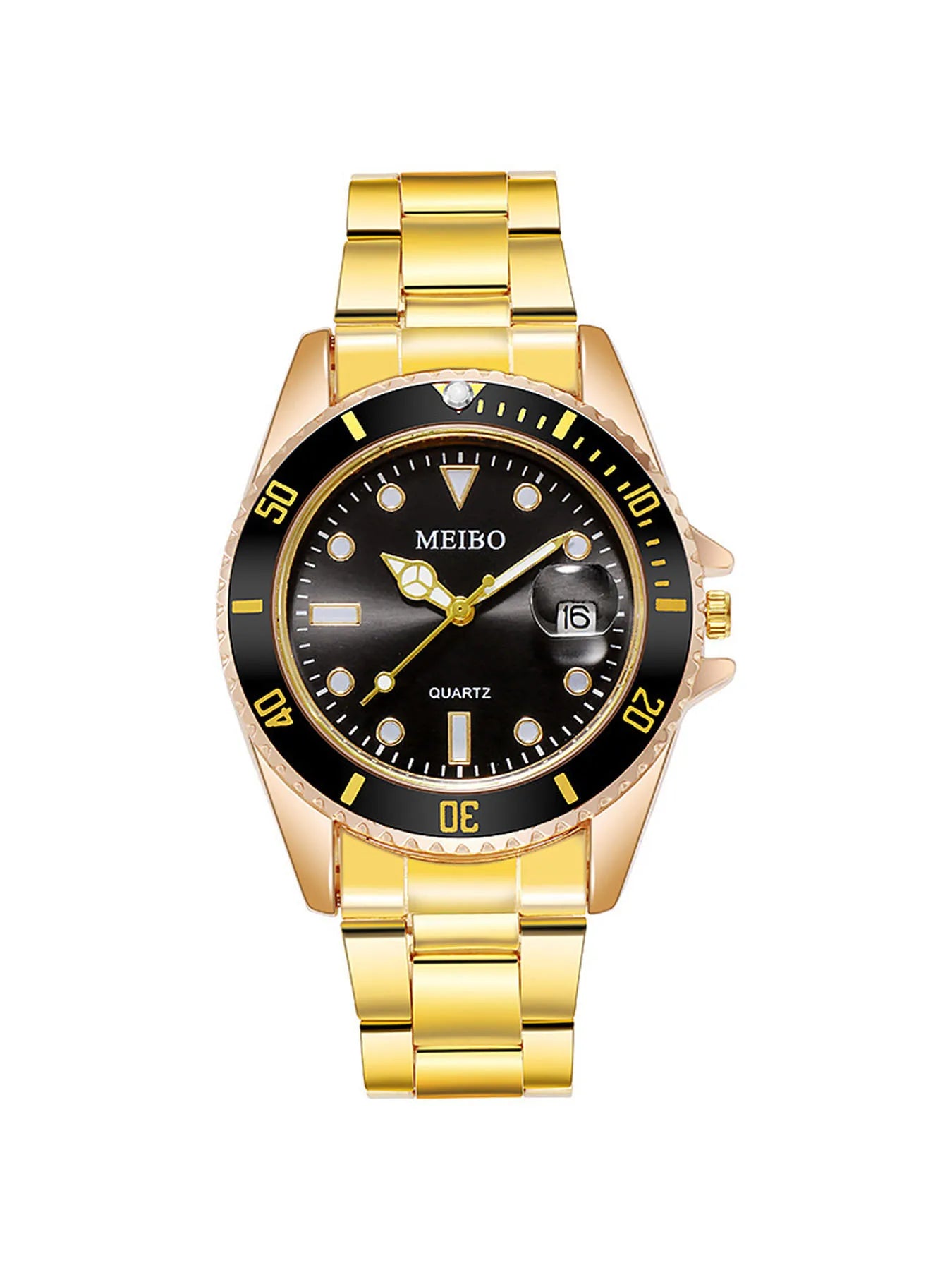 1pcs Student Watch Men's Business Quartz Watch+1pcs Bracelet 1pcs Necklace 1pcs Ring Qme