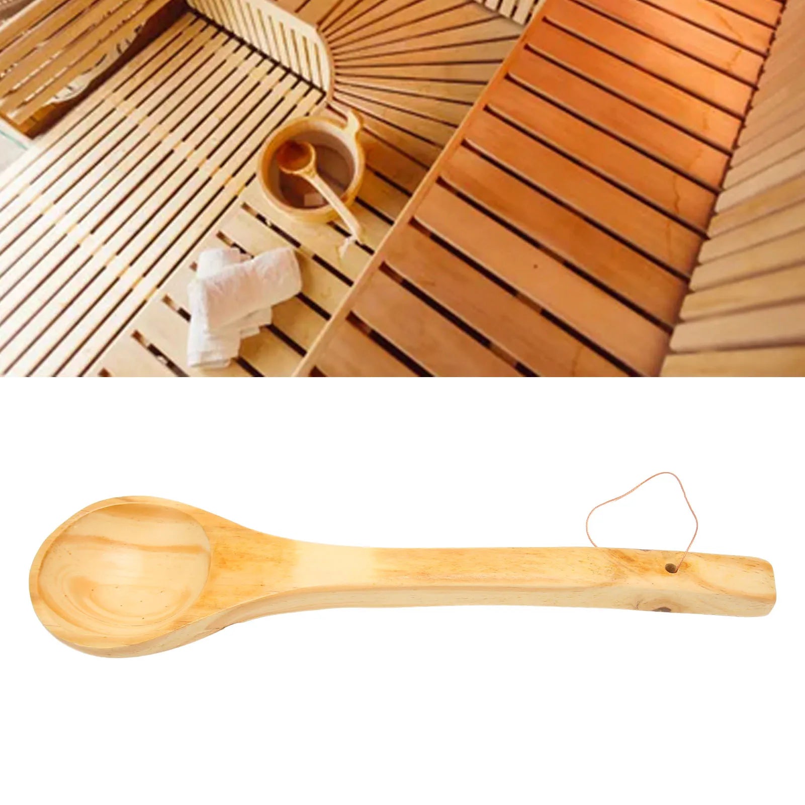 Sauna Ladle Large Capacity Long Handle Portable Wooden Sauna Ladle Scoop for Tea Wine Water Sauna Ladle Scoop Wooden Sauna Ladle Qme