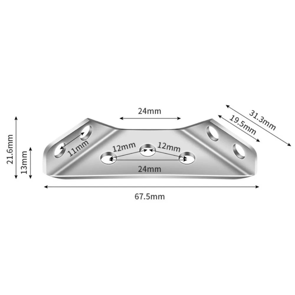 100Pc-12Pc Stainless Steel Angle Bracket Universal Furniture Right Angle Fixed Bracket Cabinet Trapezoidal Layer Board Connector Qme