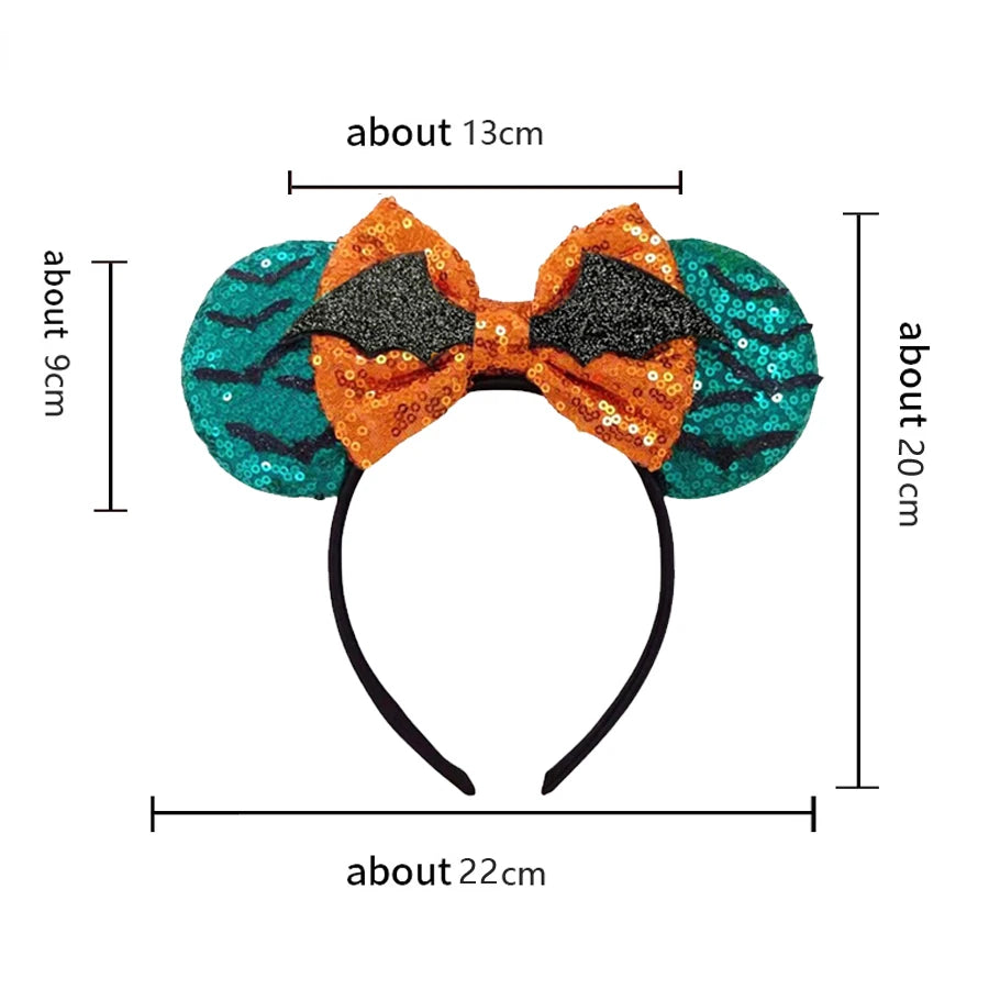 New skull Mickey Halloween Ghost Bat Skeleton Headband for Girls Women Cosplay Hairbands Mouse Ears Headbands Hair Accessorie Qme