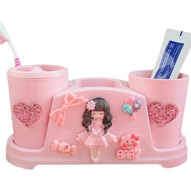 Hello Kitty Kuromi Toothbrush Holder Home Bathroom Storage Box Qme