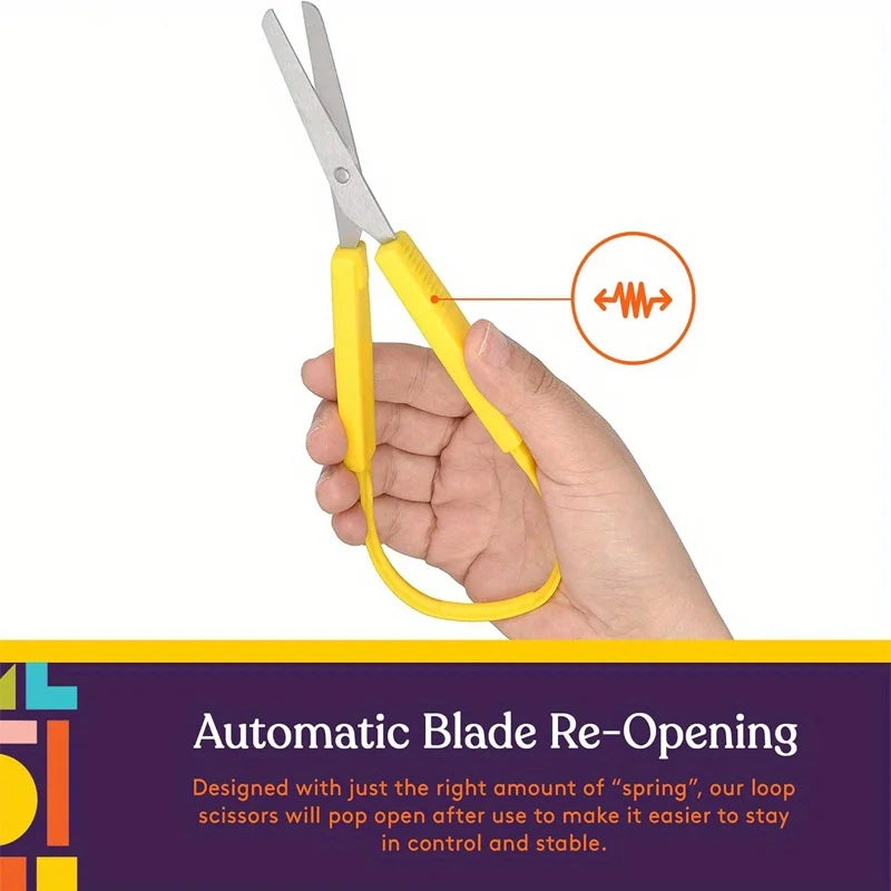 2/3pcs Colorful Mini Circular Scissors, Adaptive Design, Left and Right Support, Easy to Open Squeeze Handle, Meet Special Needs Qme