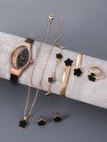 Hot selling fine leather with rhinestones, fashionable women's watch, half diamond ball rolling sand women's quartz watch Qme black No