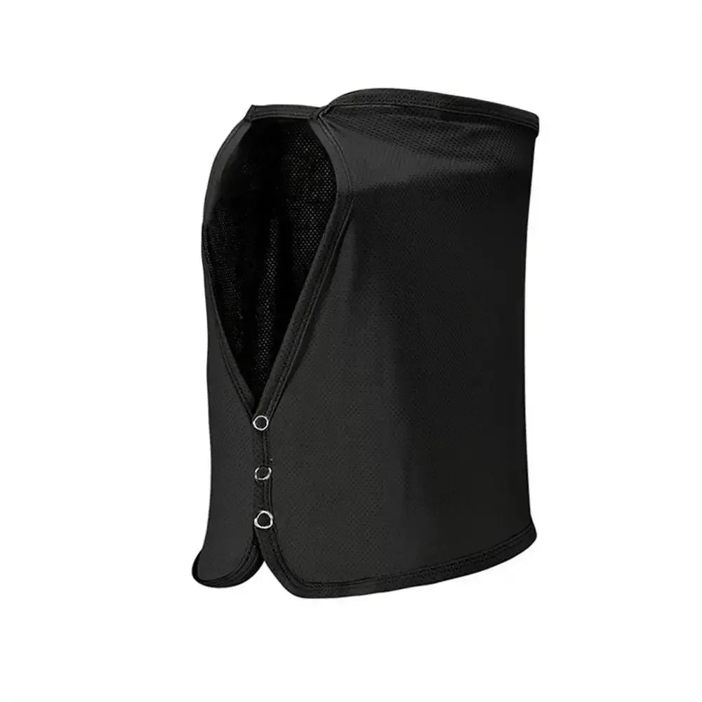 Breathable Solid Color Ice Silk Sunscreen Mask Quick Drying Scarves Cycling Scarf Neck Protector Shawl Face Veil Cycling Qme Black-Short-