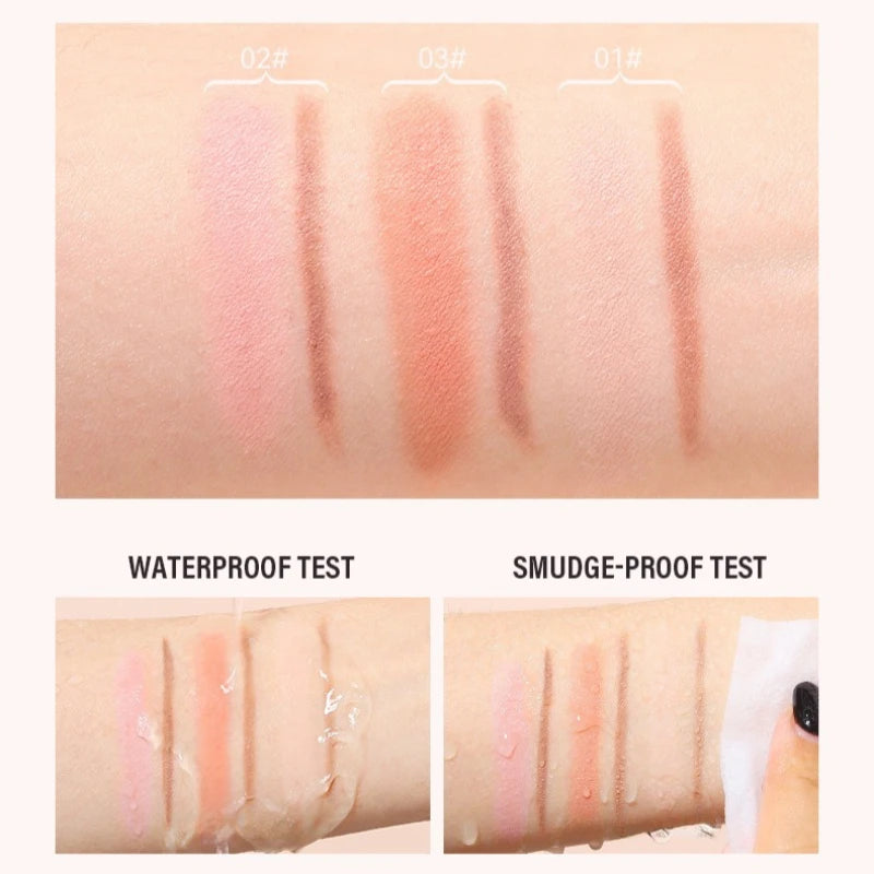 Lying Silkworm Eyeliner Pen Under Eye Highlight & Shadow 2 in 1, Waterproof Smudge-Proof Eye Makeup, with Blending Sponge Tip Qme