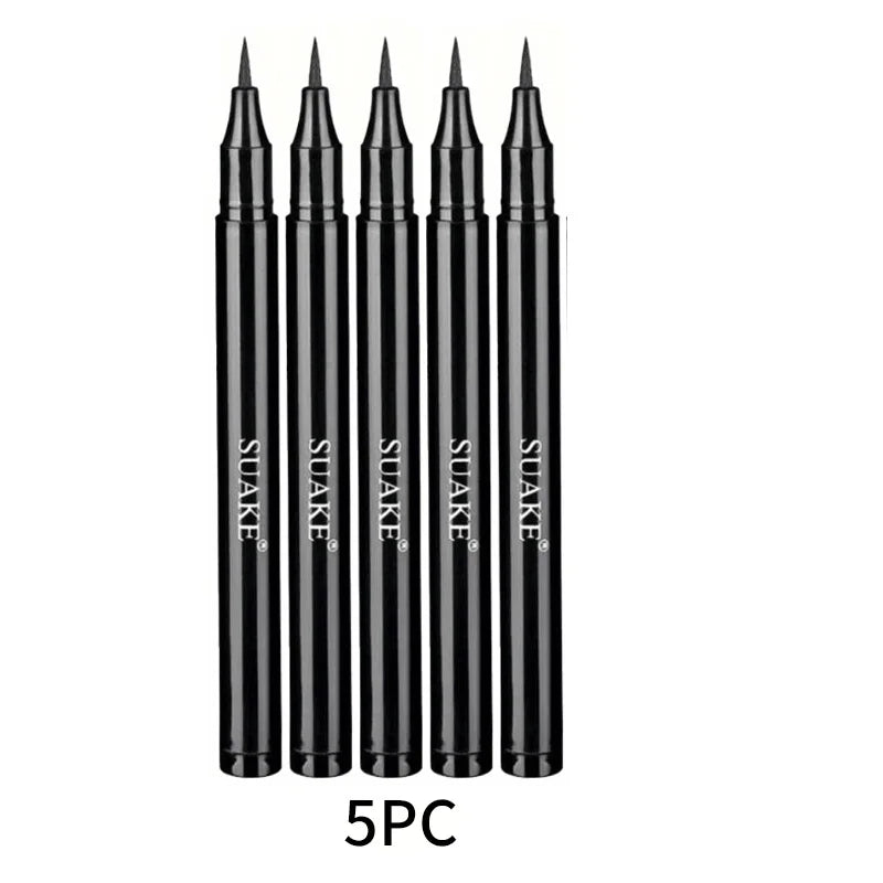 Black Waterproof Sweat-proof Smudge-proof Eyeliner Creates Natural Qme 5pc