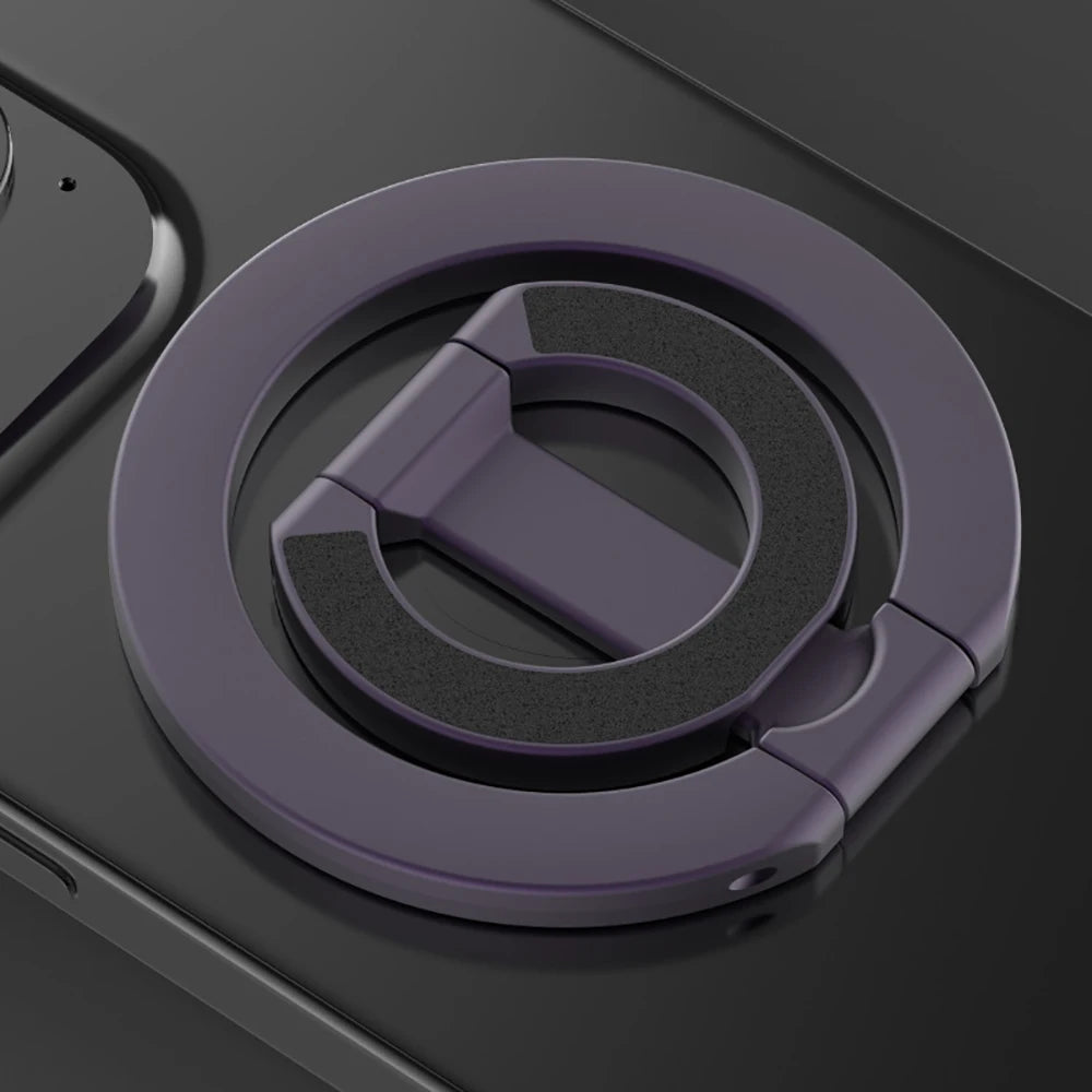 Double Sided Magnetic Phone Ring Holder Portable Folding Cellphones Stand Support Bracket for iPhone 16 15 14 For Huawei Xiaomi Qme PURPLE