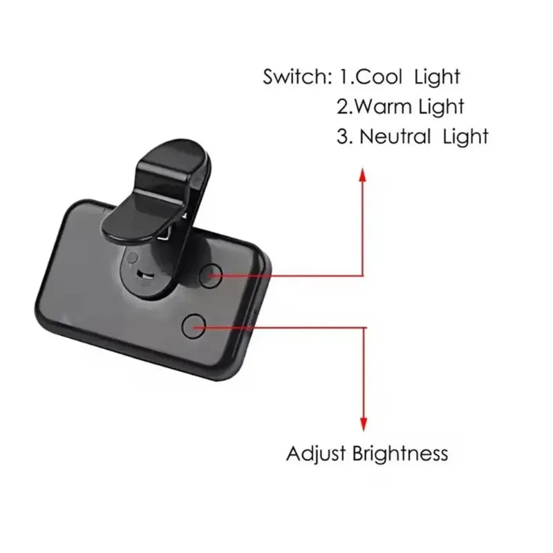 Mini LED Selfie Fill Light Pocket 3 Mode Adjustable Brightness Qme