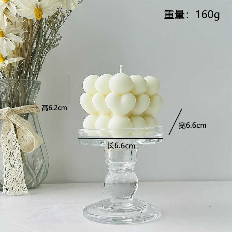 Nordic Minimalist White Scented Candle Atmosphere Home Decor Wedding Arrangement Cylinder Geometric Shape Fragrance Candle Qme J-0838