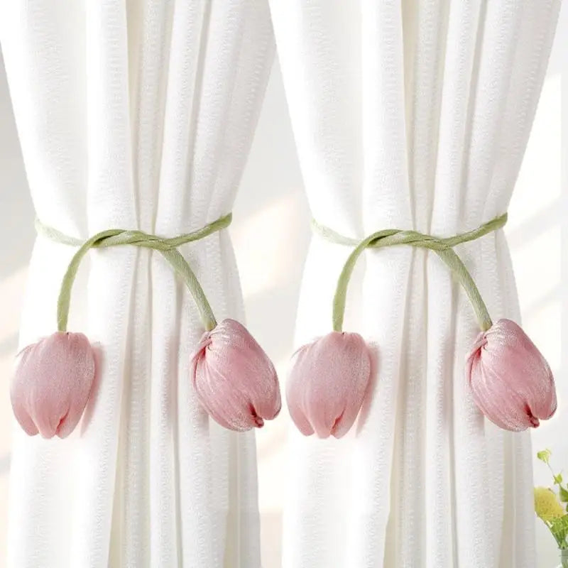 Elegant Adjustable Tulip Curtain Straps Creative Fashion Curtain Tieback Rope Beautifully Designed Homestay Curtain Accessories Qme