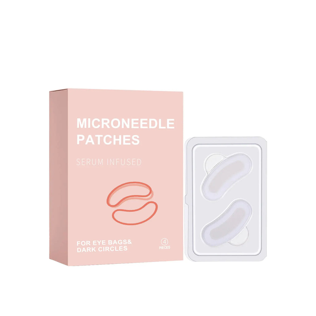 0.25mm Retinol Microneedle Eye Patches Mask Reduce Dark Circle & Eye Bags Anti-Aging Firming Patches Forehead & Smile Line Patch Qme 4 pairs Boxed