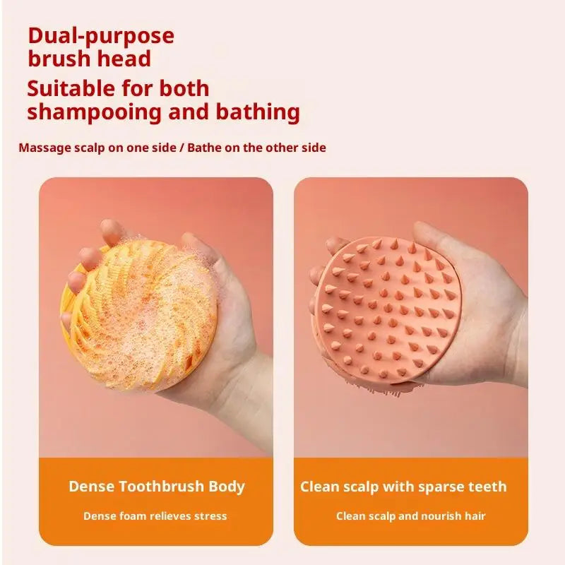 Soft Silicone Body Scrubber Gentle Exfoliating Shower Brush Scalp Qme