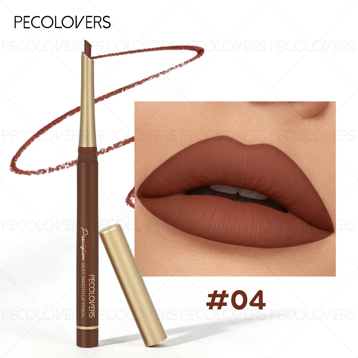 Brown Tube Slanted Lip Liner Outlines Contours Plump Charming Qme 04