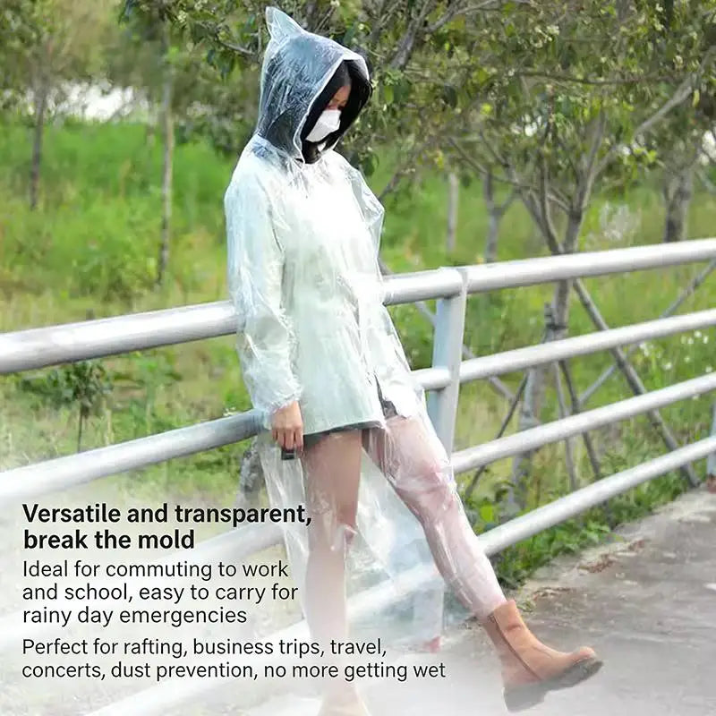 Disposable Raincoat Portable Waterproof Card Poncho Supplies Qme