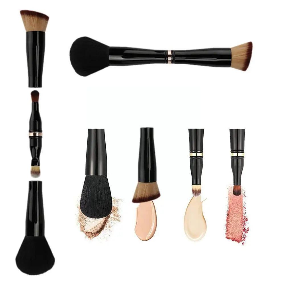 4 In 1 Makeup Brush With 4 Heads Set Concealer Makeup Brush For Foundation Blusher Eye Shadow Double Ended Travel Makeup Brushes Qme