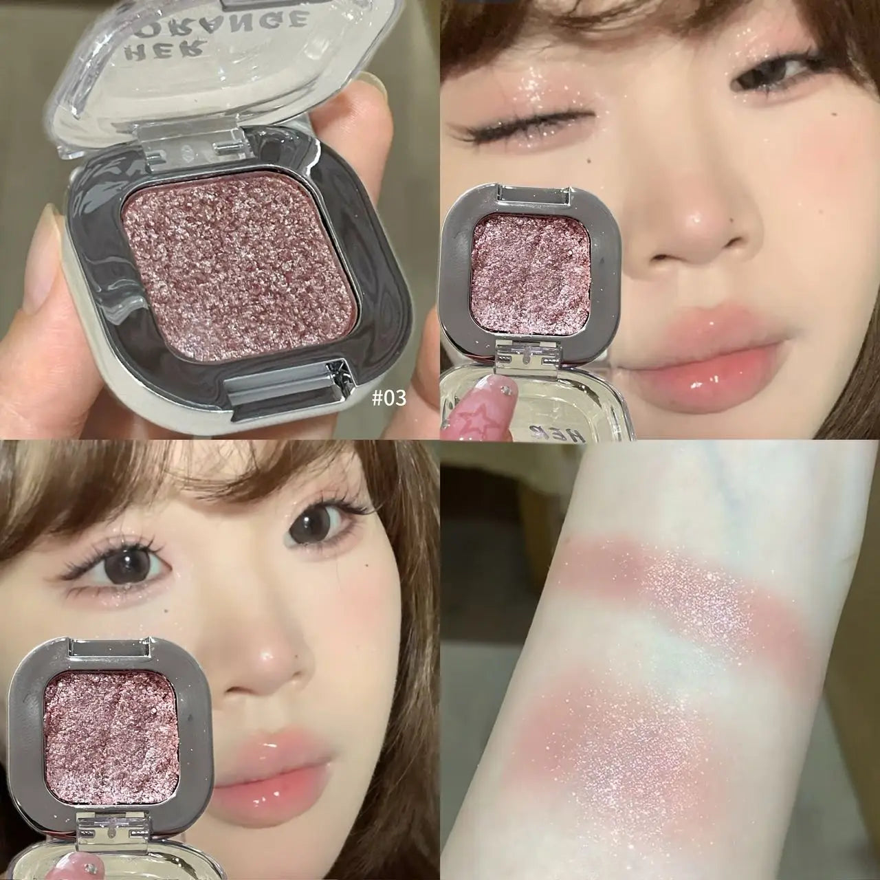 HERORANGE Monochrome Eyeshadow Palette Glitter Glowing Charm Qme HR1043-03