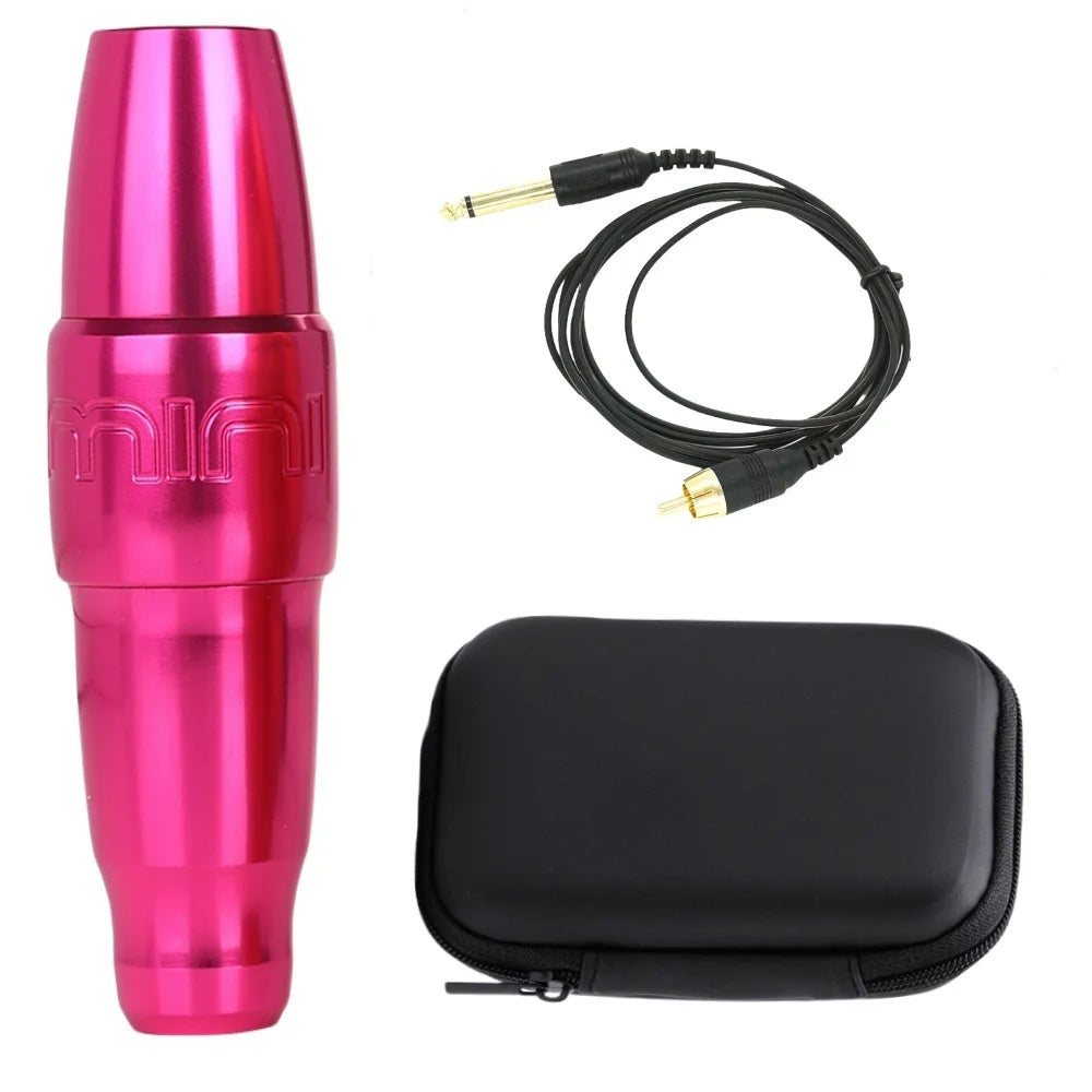 New FK Mini PMU Rotary Motor Permanent Makeup Tattoo Pen Machine For Lip Eyebrow Supply Qme Rose Red