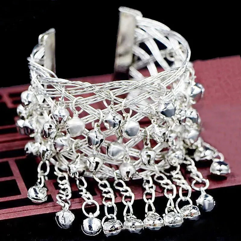 Classic Ethnic Style Miao Open Bell Bracelet Dance Performance Clothing Arm Ring Accessories Jewelry Qme antique silver