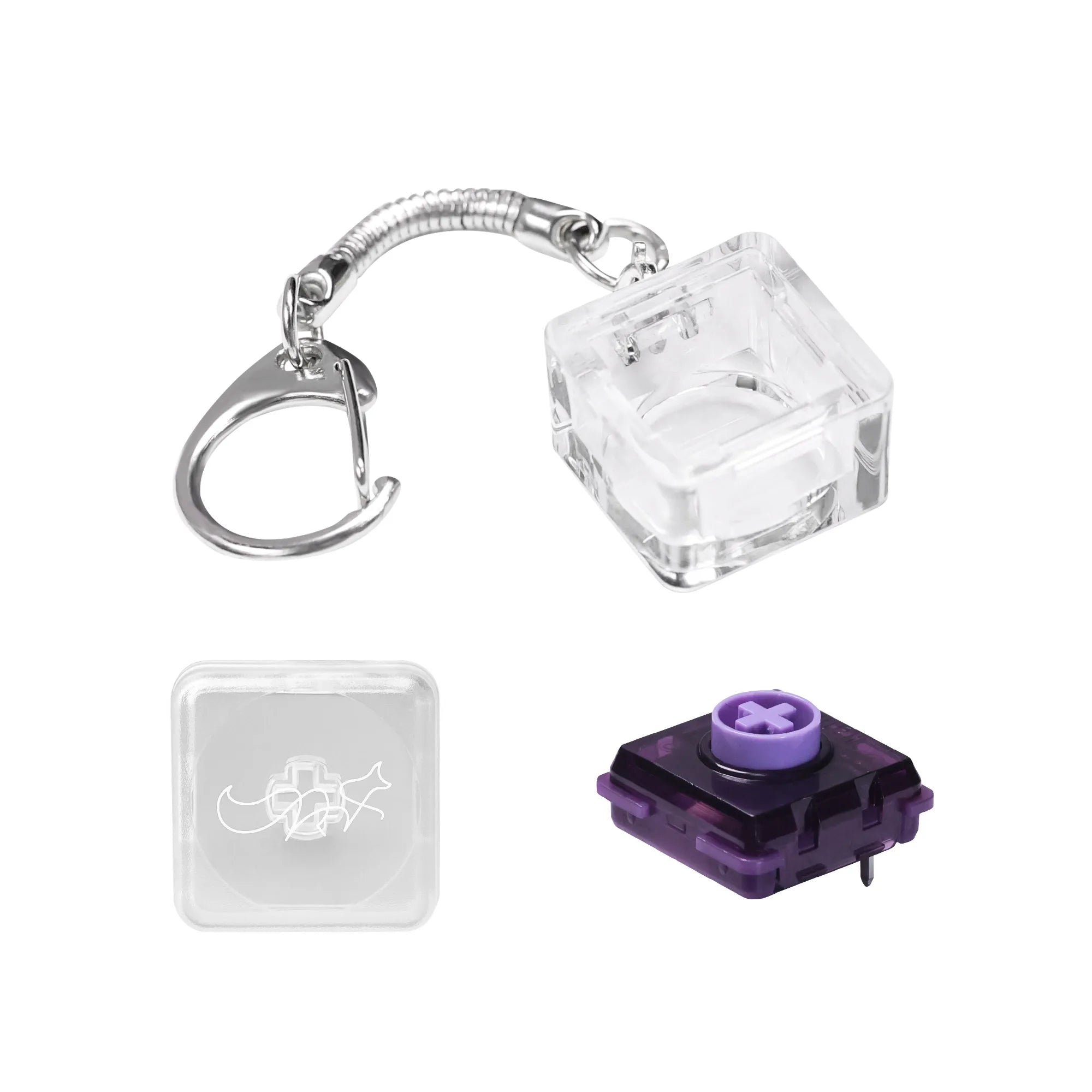 12 Kind Finger Button Anti-stress Toy Acrylic Mechanical Keyboard Keycaps Office Decompression Calming Children Adults Unzip Top Qme purple