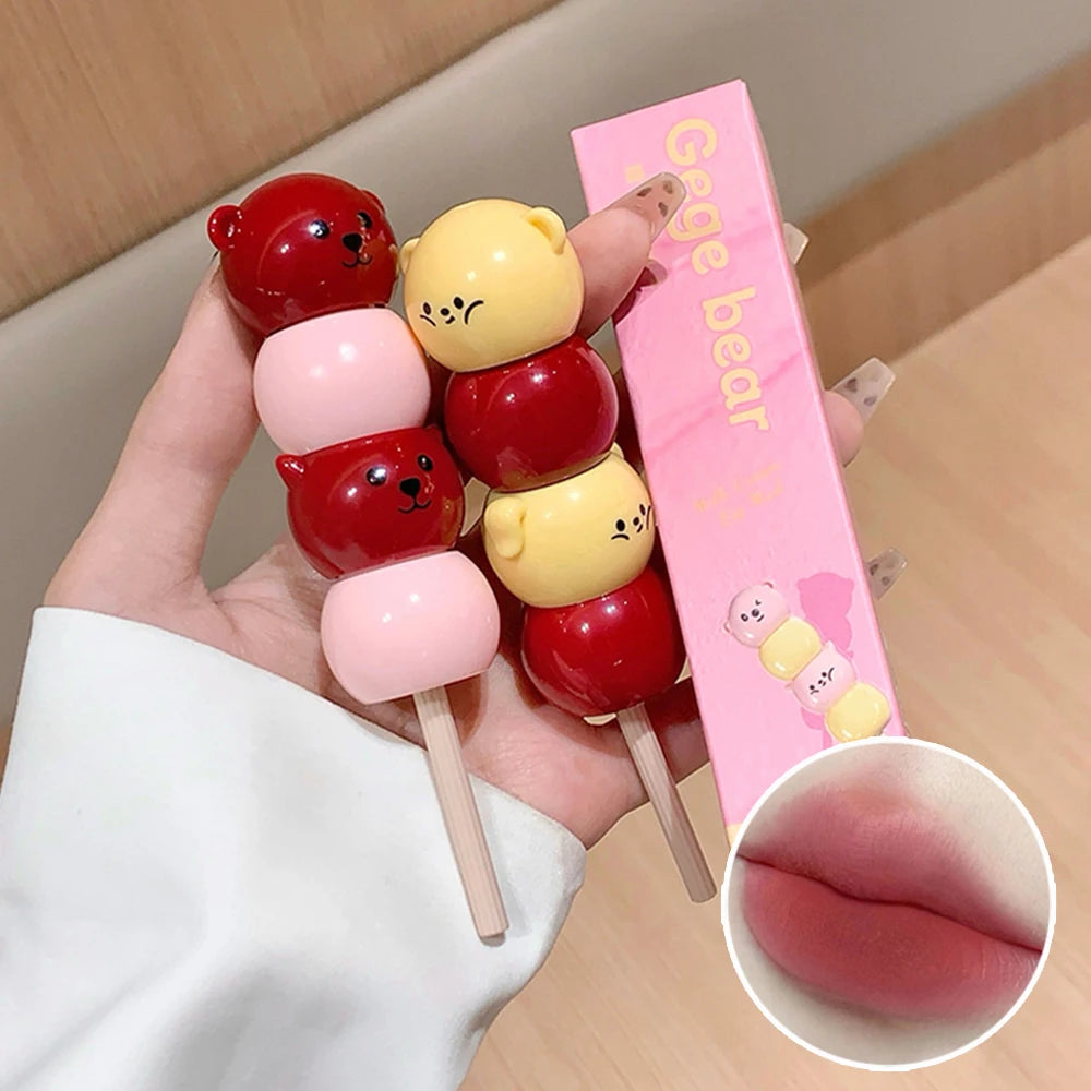 Gege Bear Matte Velvet Cute Candied Haws Lip Mud Cream Clay Qme