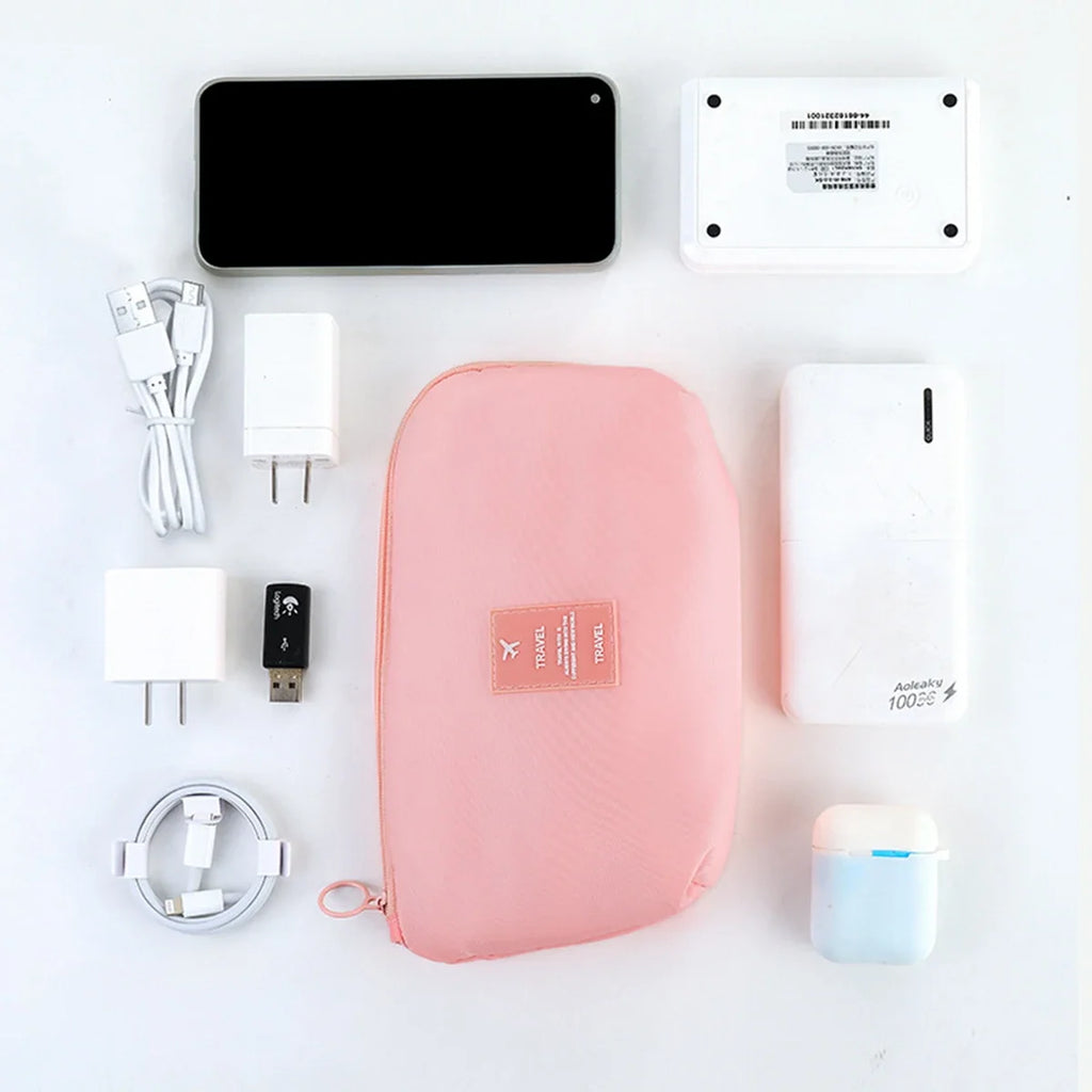 Travel Accessory Cable Bag Portable Digital USB Electronic Organizer Gadget Case Travel Cellphone Charge Mobile Charger Holder Qme