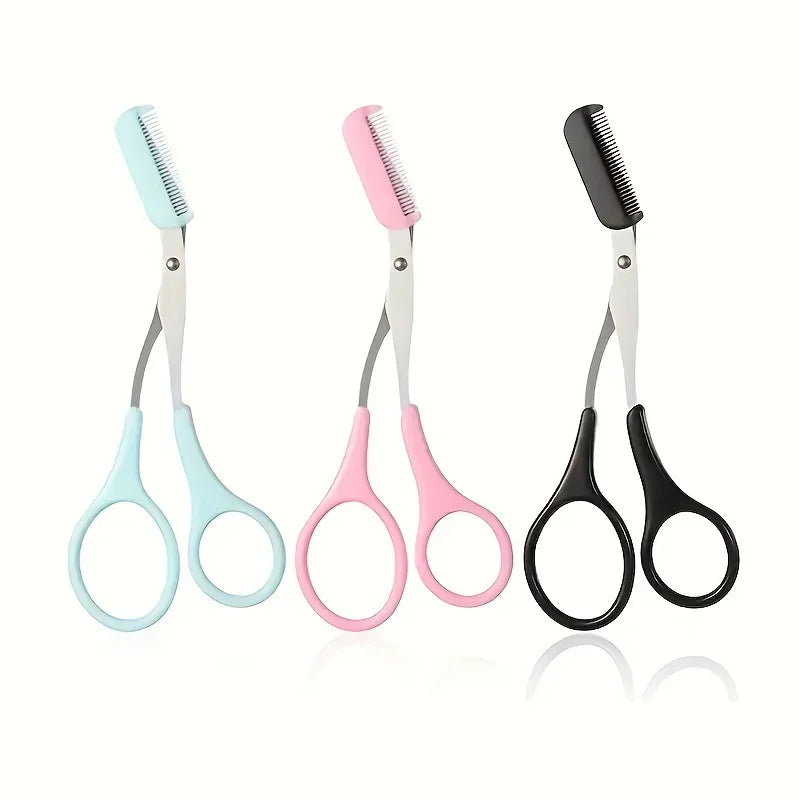 Eyebrow Trimmer Scissor With Comb Lady Woman Men Hair Removal Grooming Shaping Stainless Steel Eyebrow Remover Makeup Tool Qme