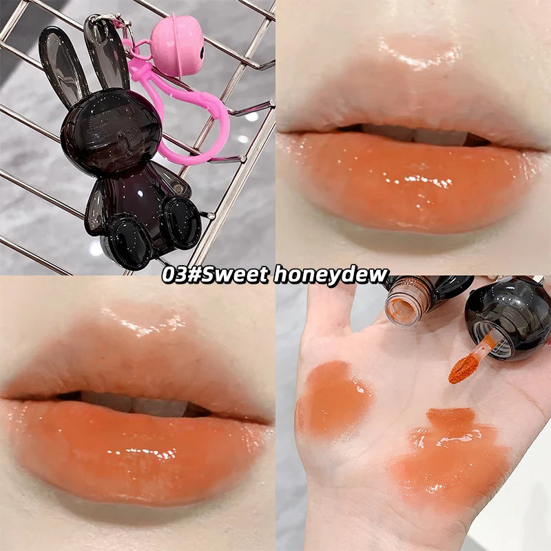 Gege Bear Pink Rabbit Velvet Matte Lip Cream Black Rabbit Water light lip glaze matte mirror pendant lipstick lip gloss Qme GX1228-03