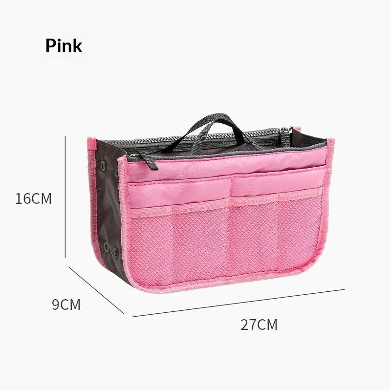 Multifunctional Bi-fold Storage Bag Double Zipper Large Capacity Storage Arrangement Makeup Toiletries Classification Bag Qme A5
