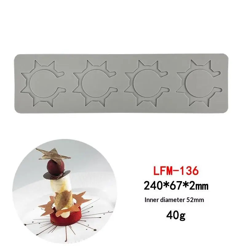 Garland Leaves Design Circle Texture Sugar Craft Silicone Pad Dessert Qme A6