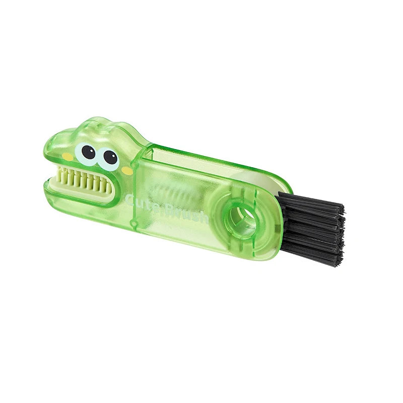 CC113 1 Multifunctional Cup Lid Brush Cute Crocodile Crevice Cleaner Qme Green