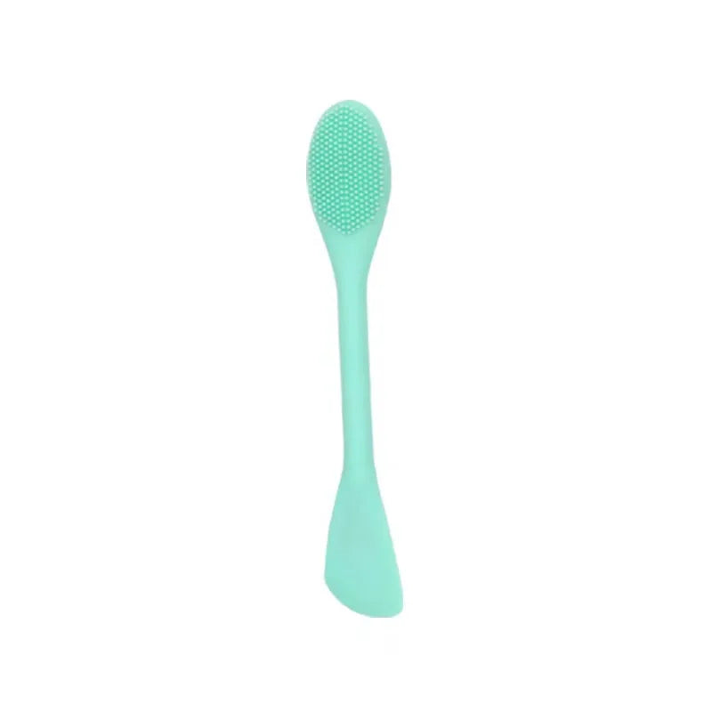 1PC Double Headed Silicone Face Cleansing Scrubber Brush Facial Mask Brushes Applicator for Women Face Makeup Brush Skin Care Qme Green