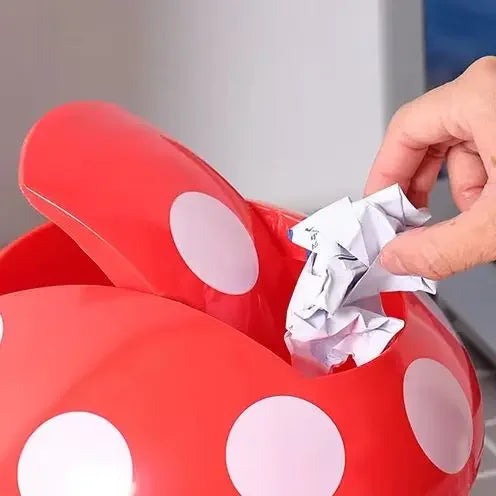 With Lid Detachable Cute Garbage Can Waste Bin Collect Rubbish Red Mushroom Table Desk Binwastebaske Mini Household Accessories Qme