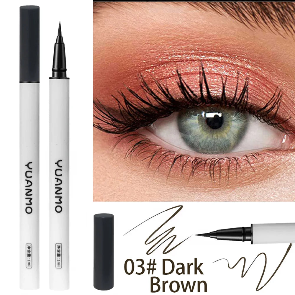 Ultra-fine Brown Liquid Eyeliner Waterproof Sweatproof Quick-dry Qme 03 deep brown