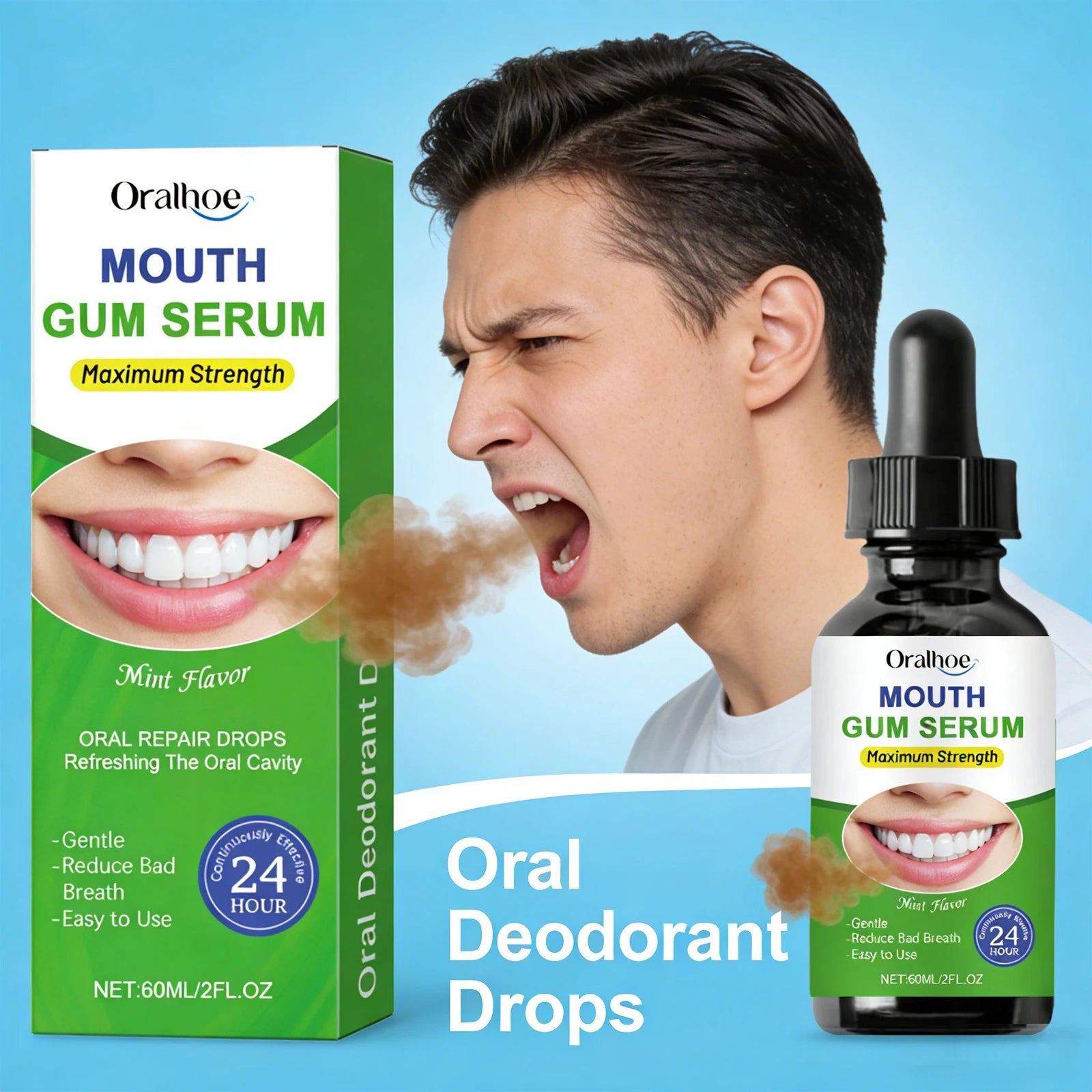 Bad Breath Treatment Drops Remove Dental Plaque Stains Relieve Gum Pain Swelling Protect Enamel Cleaning Teeth Whitening Liquid Qme