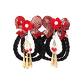 Elegant Sweet Cloth Hanfu Headdress Tang Suit Tassel Chinese Style Wig Braid Hairpin Side Clip Bow Hairpin Hair Accessories Qme D