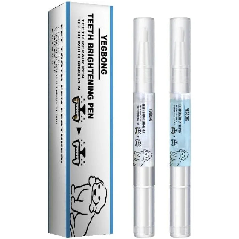 2 pet toothbrush pens, pet teeth cleaning pens, pet teeth care fresh breath cat/dog teeth whitening pens Qme