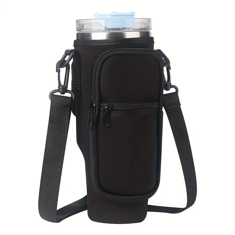 Ice Brave Cup Cover, includes two storage bags (can hold mobile phones and miscellaneous items) suitable for 30oz and 40oz cups Qme black
