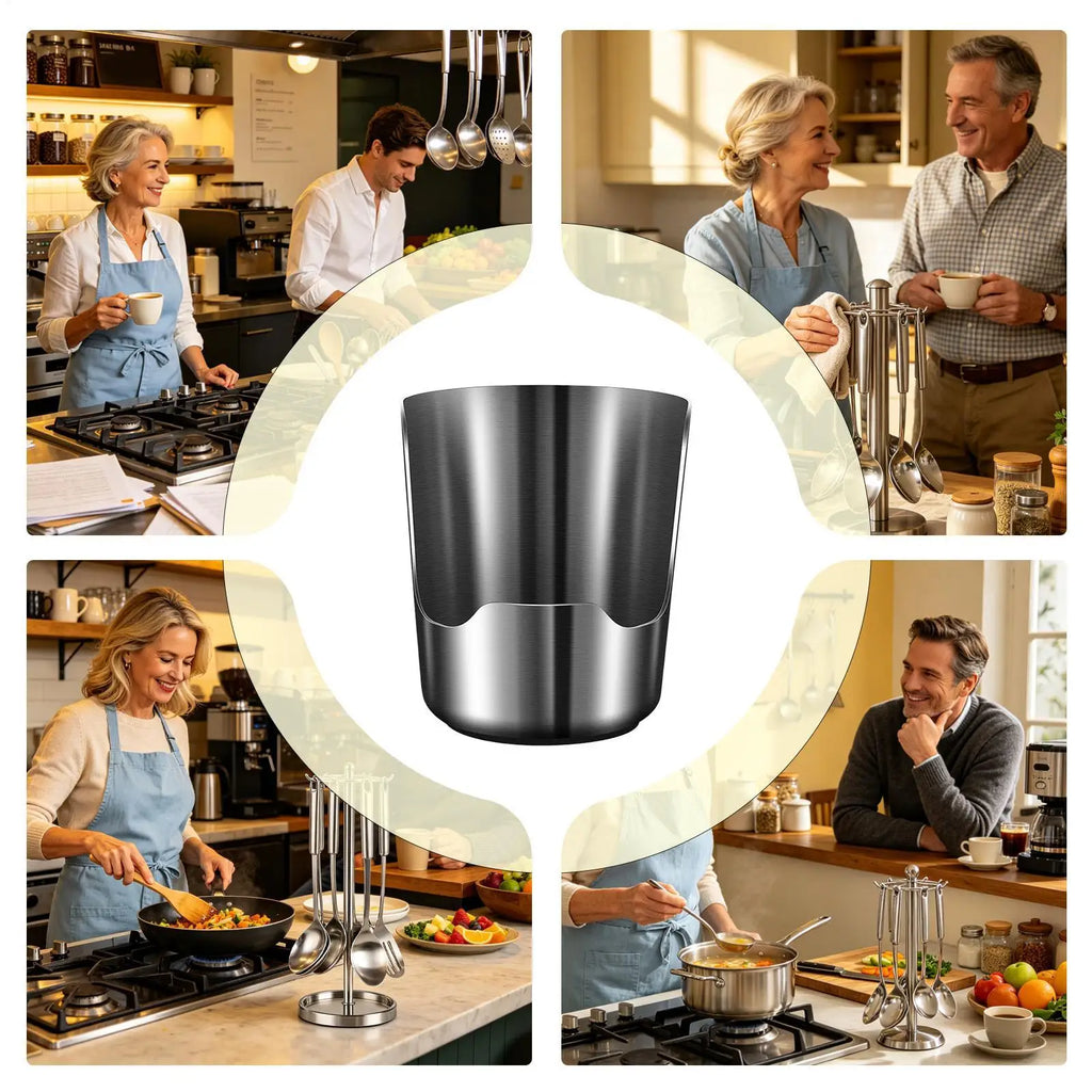 Pot Lid Holder While Cooking Stainless Steel Multifunctional Vertical Organizer Spoon Rest For Counter Cabinet Kitchen Oven Home Qme