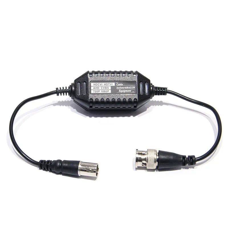 1PCS Passive Video Coaxial Anti-interference Filter Amplifier Surveillance Camera Ground Loop Transmission Isolator Qme Black