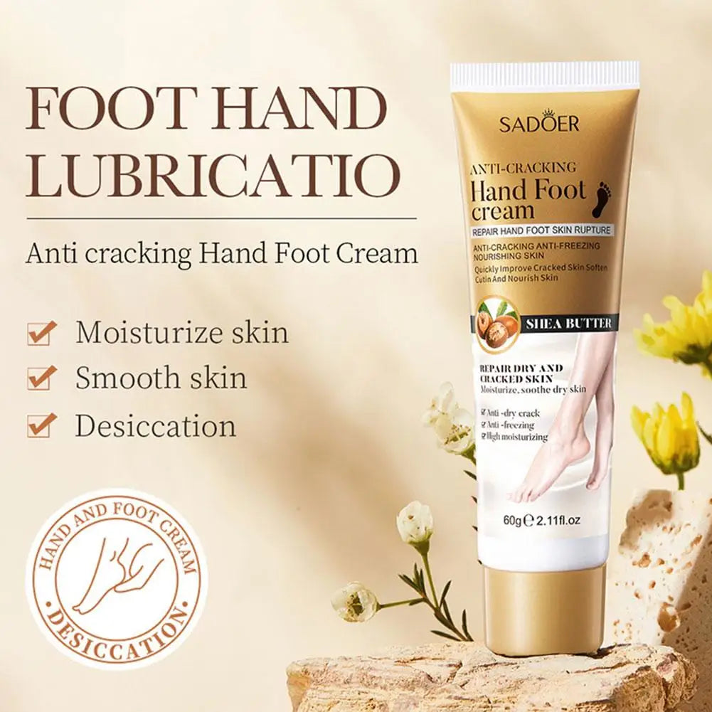 60g Anti Crack Hand Foot Cream Anti-Drying Crack Foot Cream Moisturizing Cracked Heel Repair Restoring Balm Hand Feet Care Qme