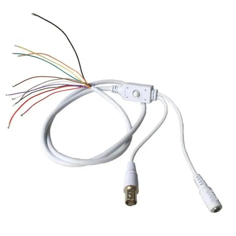 3PCS OSD Menu Camera Cable 5-Way Switch Control Tail Cable BNC+DC Power Video Cable Qme