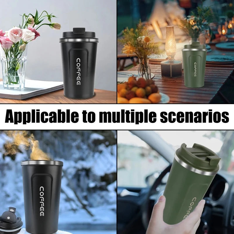 Mug Car Thermos 380 Leak Proof Travel Thermo Cup Tea Water Coffee Qme