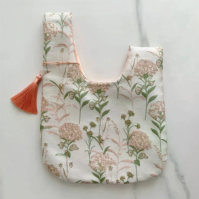 Gift Bags Wedding Favors Jacquard Fabric Boxes Tassel Wedding Candy Tote Bags Qme