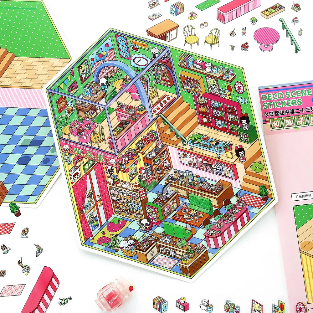 Today's opening series, the 23rd round, 4/16 sheets 2.5D large-sized landscape stickers, handmade DIY landscape stickers Qme