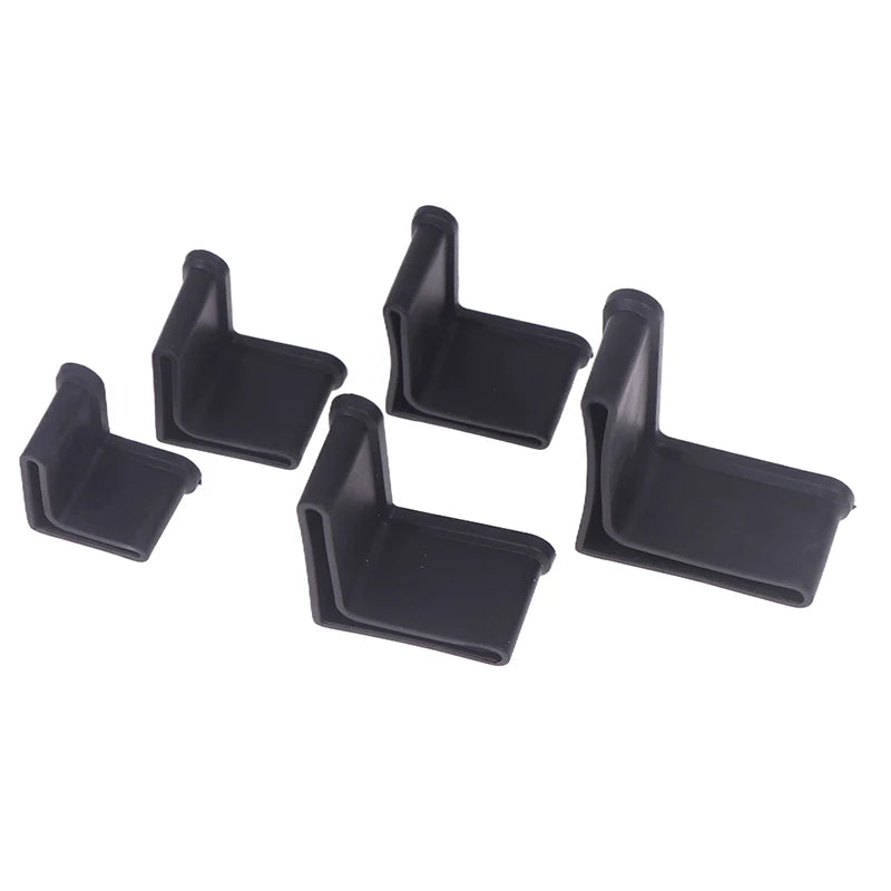 10Pcs L Type Rubber Base Non-Slip Foot Pad Slotted Angle Bar Triangle Feet Shelf Iron Bed Foot Cover Protective Rubber Sleeve Qme