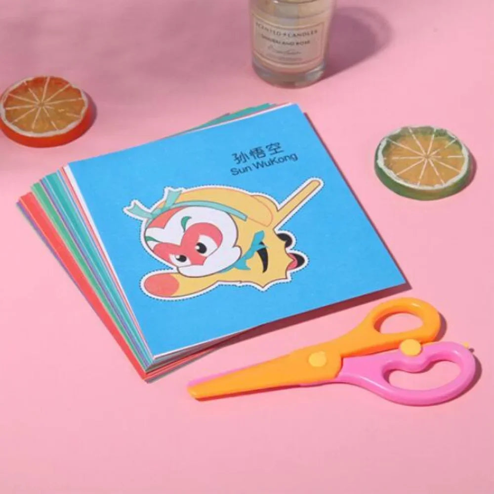 Handmade Paper Cut Book Kids Craft Toys DIY Cartoon Scrapbooking Art Qme 48pcs-Random pattern